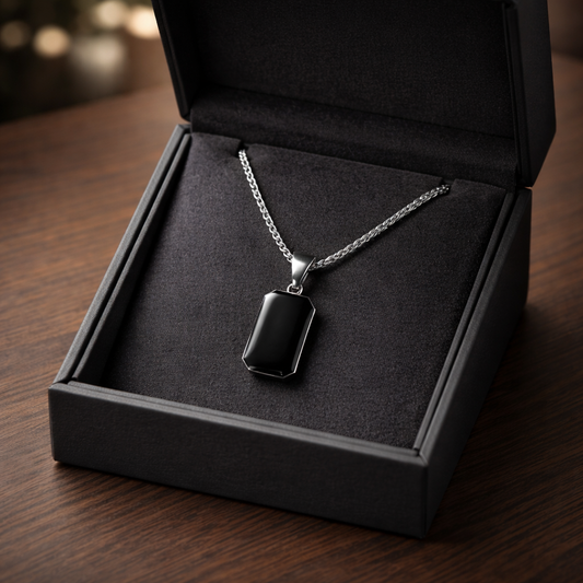 Midnight Dog-Tag Necklace - Midnight Eclipse