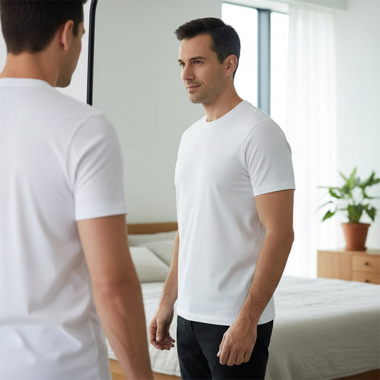 Pure White Essential Tee - Midnight Eclipse