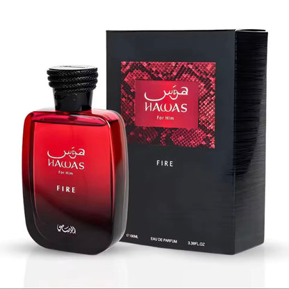 Authentic Hawas Fire: Eau de Parfum by Rasasi (100ml)