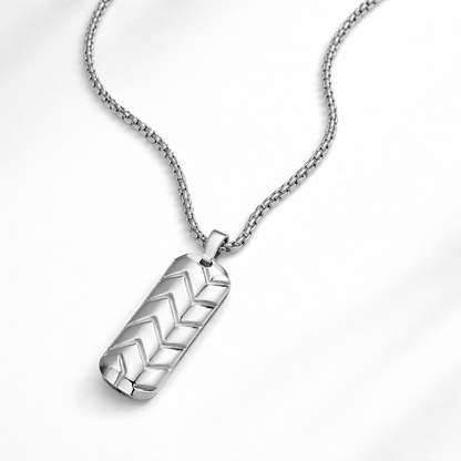 Midnight Cipher Dog Tag (Pendant Necklace for Men) - Midnight Eclipse