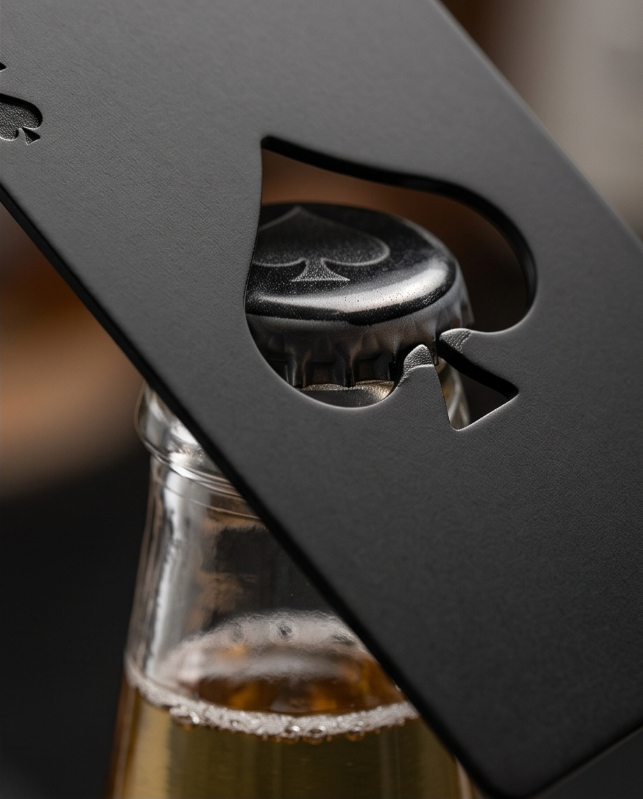 Midnight Spade - Premium Stainless Steel Bottle Opener - Midnight Eclipse